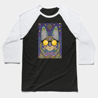 Cosmos Cat Wearing Sunglasses-Quasar! Baseball T-Shirt